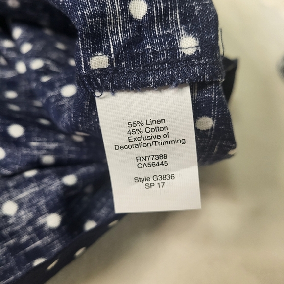 J. Crew Navy Blue and White Polka Dot Sleevless Blouse - Picture 5 of 6